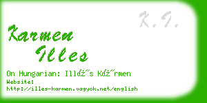 karmen illes business card